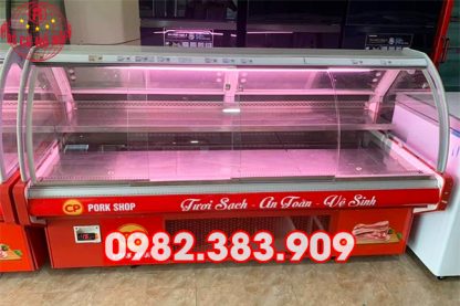 tủ mát trưng bày thịt tươi nguội siêu thị carrier 2m
