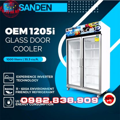 Tủ Mát Inverter Sanden Intercool OEM-1205i 2 Cánh 1000L Cũ-0